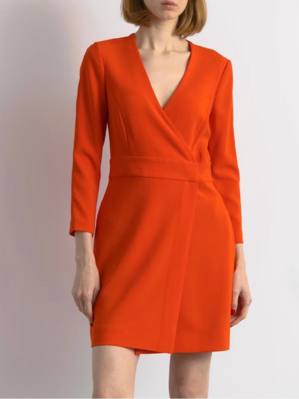 Diane Von Furstenberg A-line Brire Dress - Bright Red/ Orange Size 8